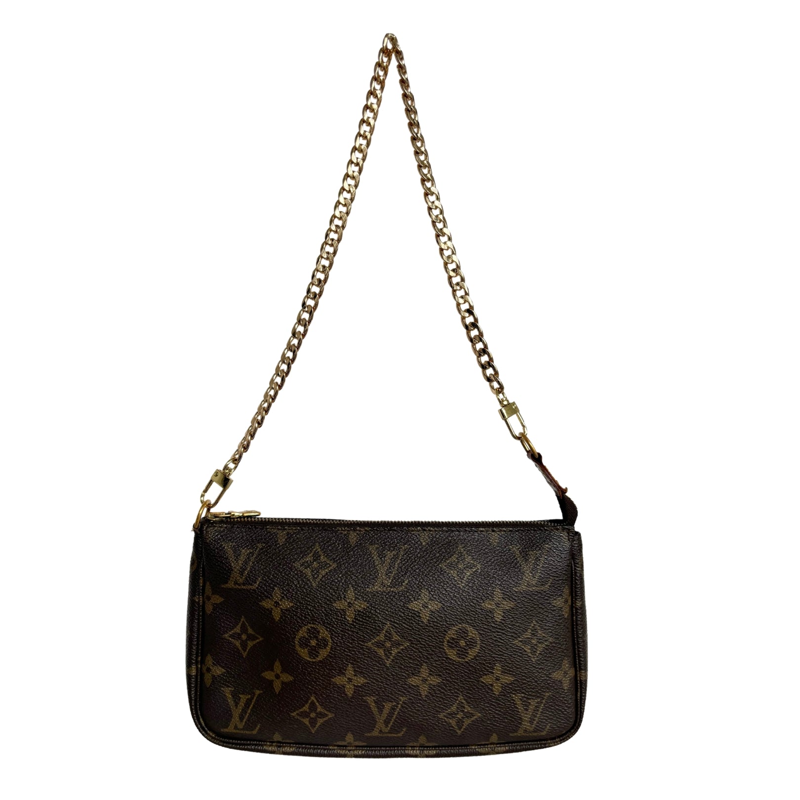 Louis vuitton monogram bag with gold chain on sale