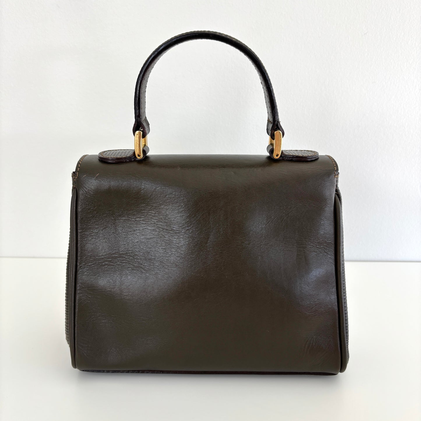 FENDI Leather Janus Mini Olive Green