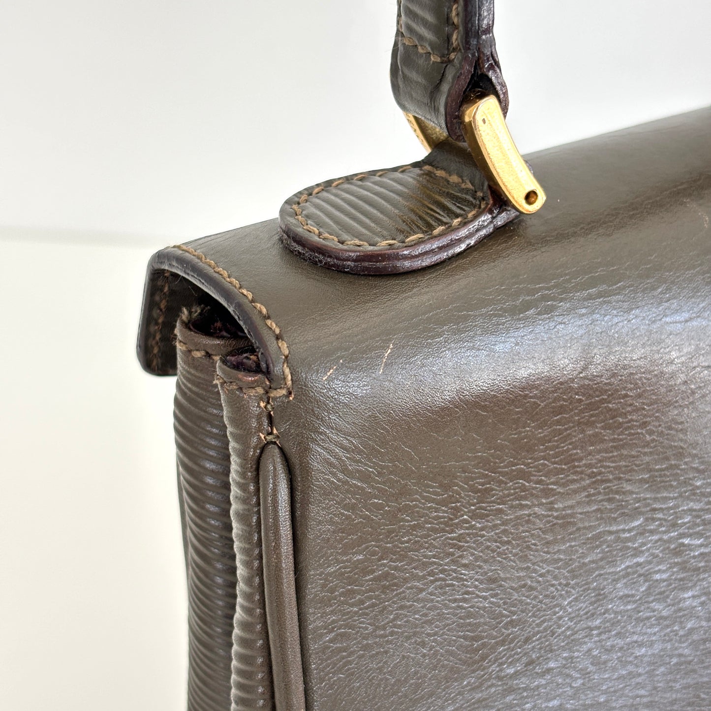 FENDI Leather Janus Mini Olive Green