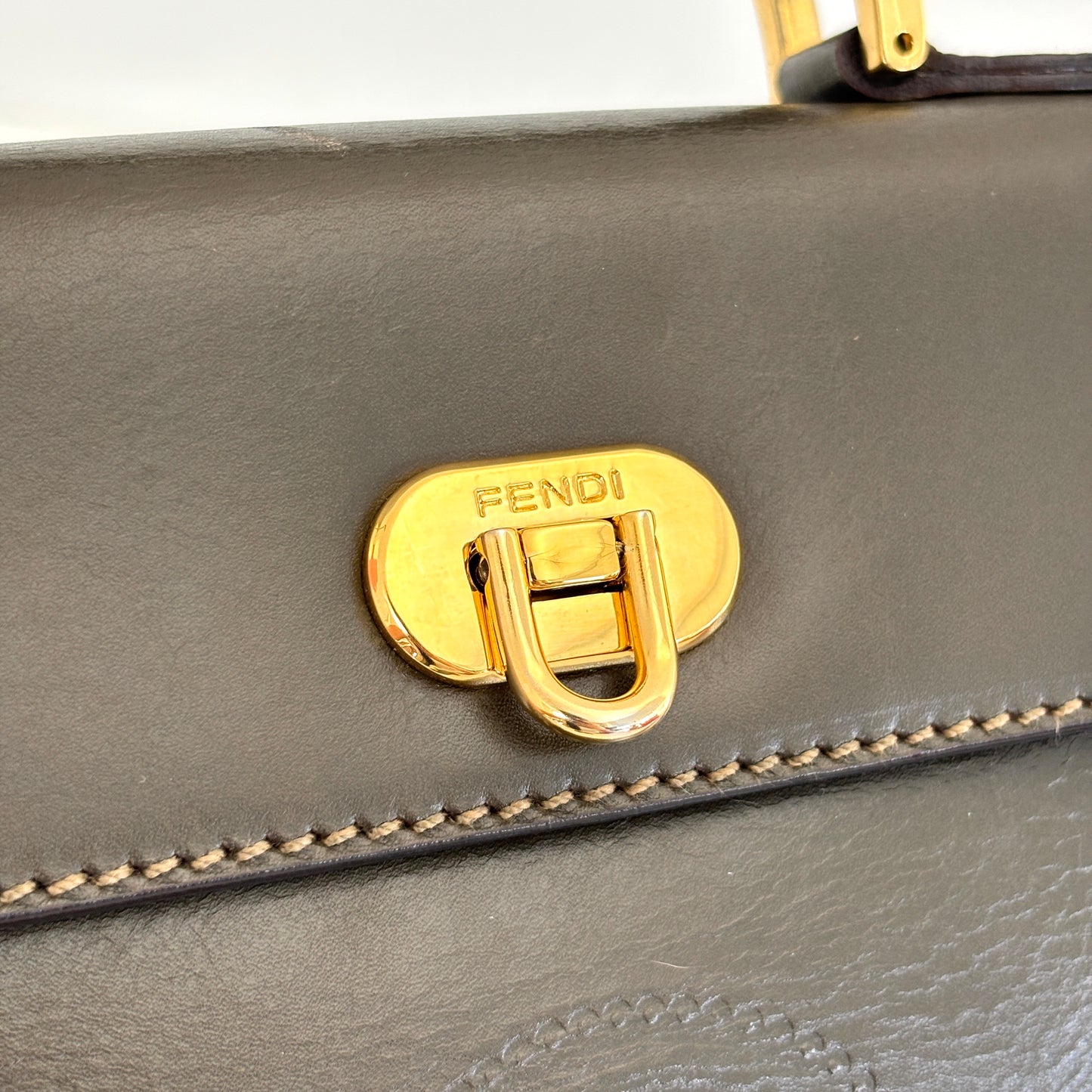 FENDI Leather Janus Mini Olive Green