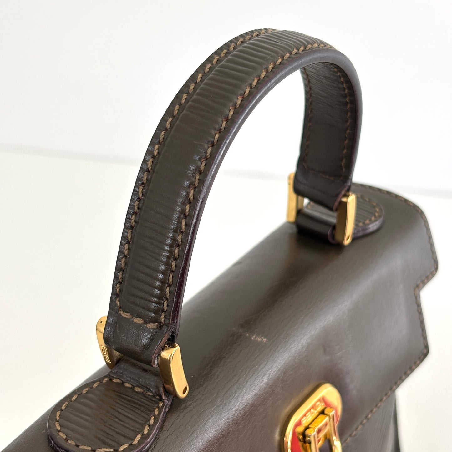 FENDI Leather Janus Mini Olive Green
