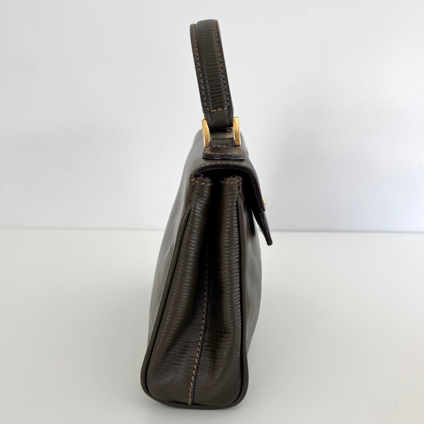 FENDI Leather Janus Mini Olive Green