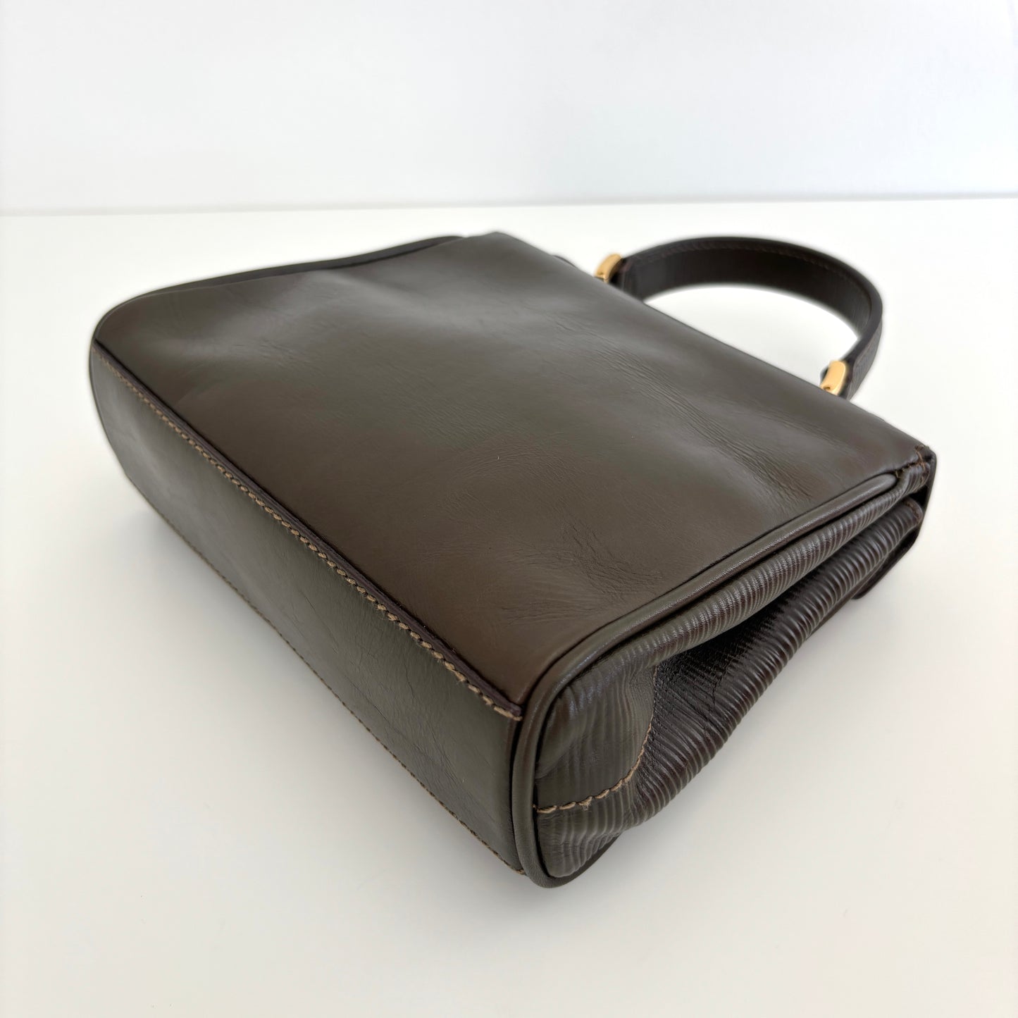 FENDI Leather Janus Mini Olive Green