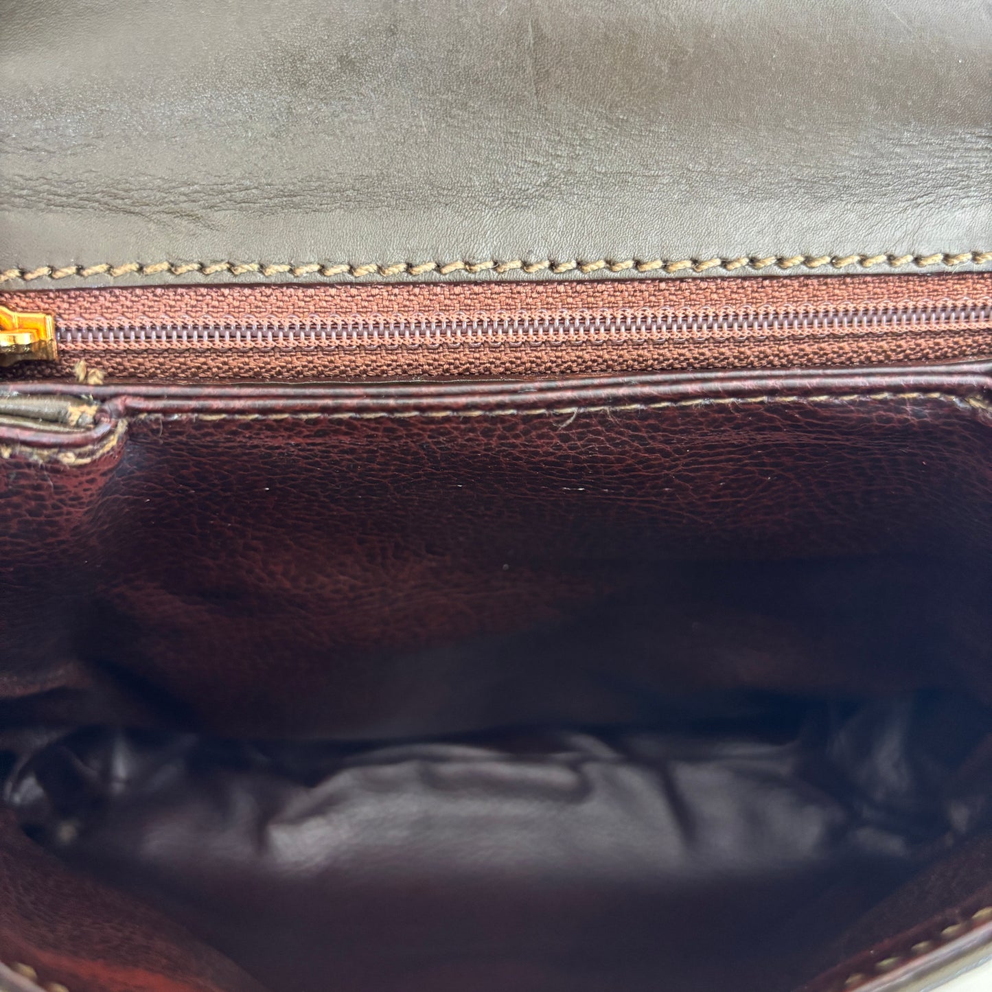 FENDI Leather Janus Mini Olive Green