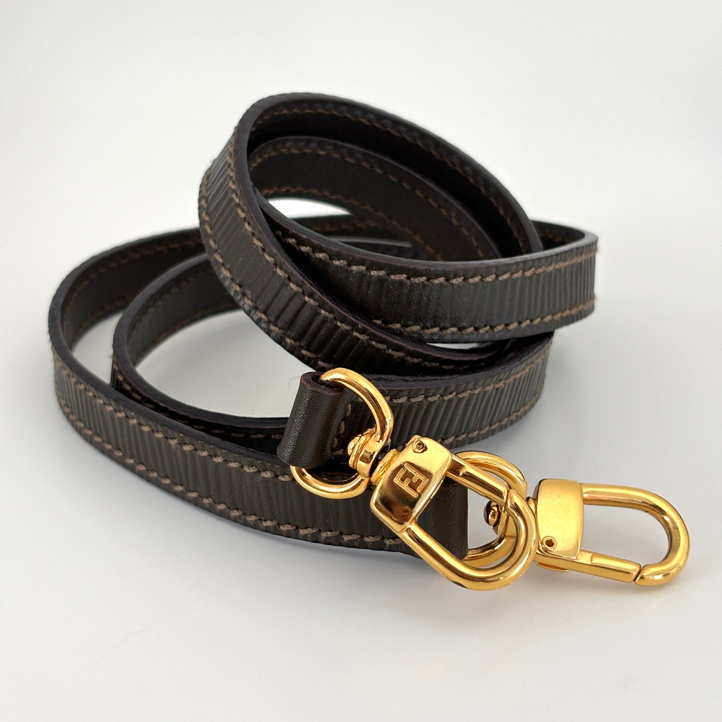 FENDI Leather Janus Mini Olive Green
