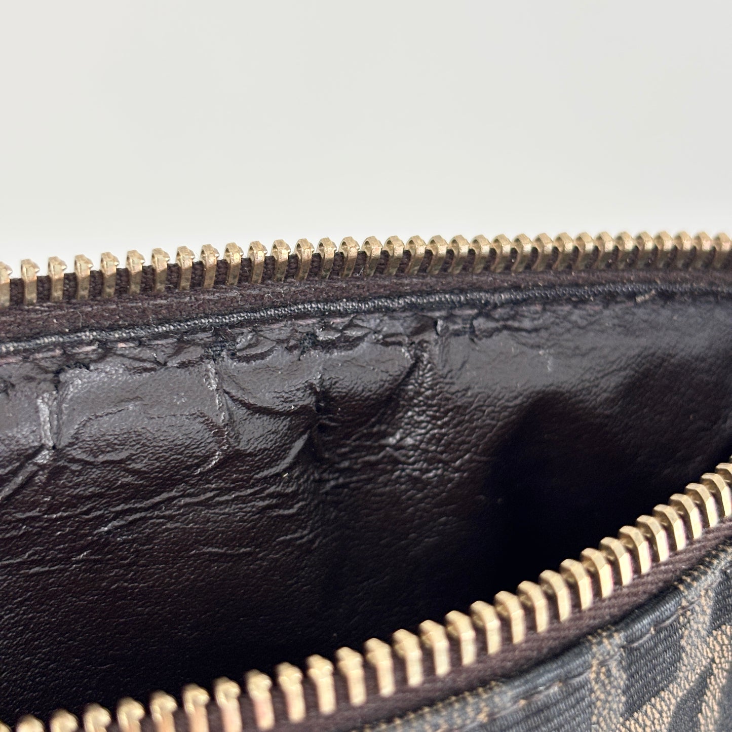 FENDI Zucca Canvas Pouch with Chain