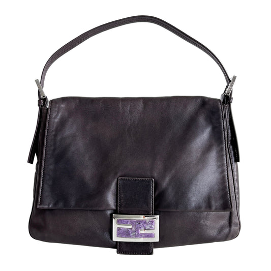 FENDI Lambskin Mamma Baguette Brown