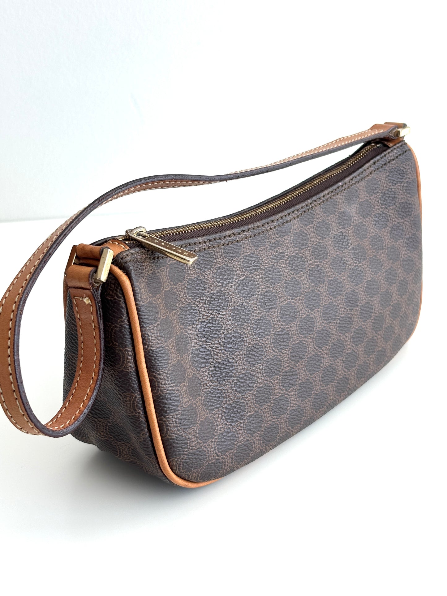 CELINE Macadam Canvas Pochette Brown