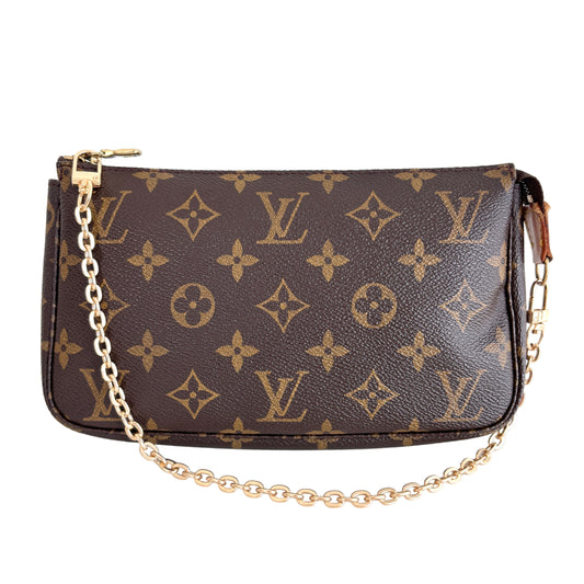 LOUIS VUITTON Monogram Canvas Pochette Accessoires Brown