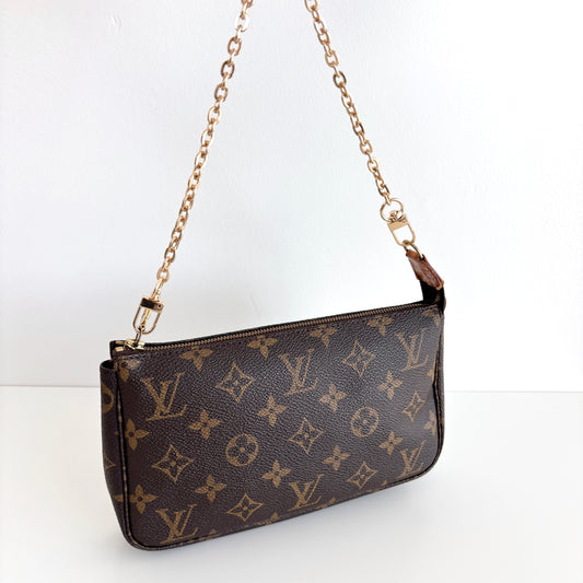 LOUIS VUITTON Monogram Canvas Pochette Accessoires Brown