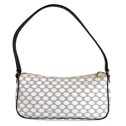 CELINE Macadam Canvas Pochette White