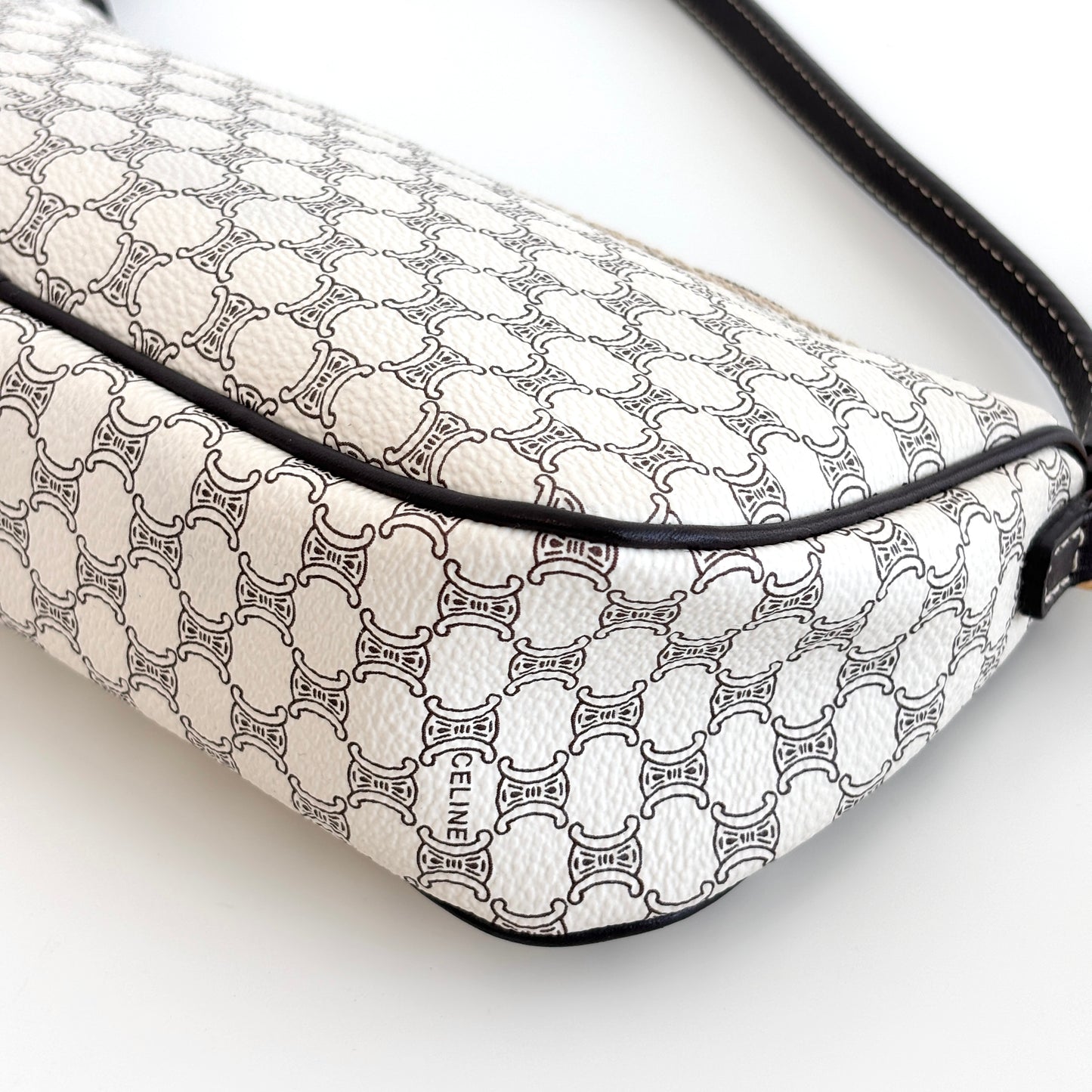 CELINE Macadam Canvas Pochette White