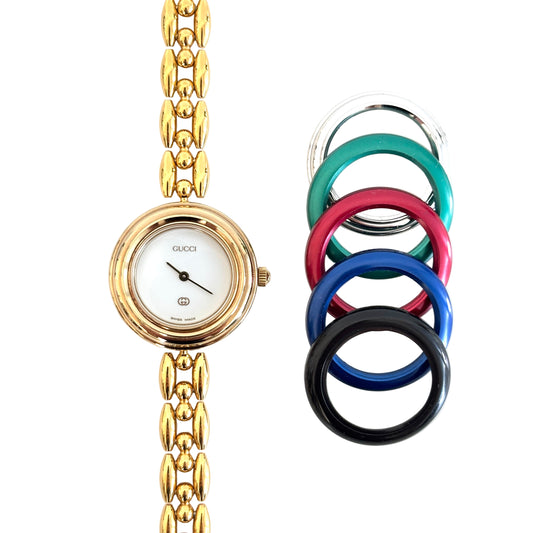 GUCCI Change Bezel Rice Link Multicolor Watch