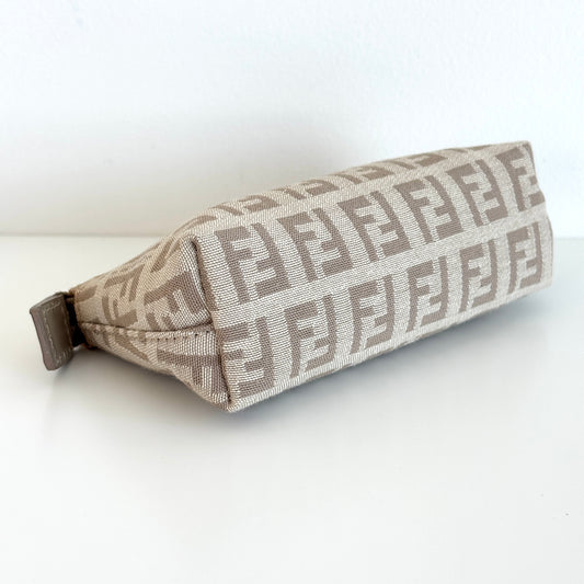 FENDI Zucchino Canvas Mini Pouch Beige