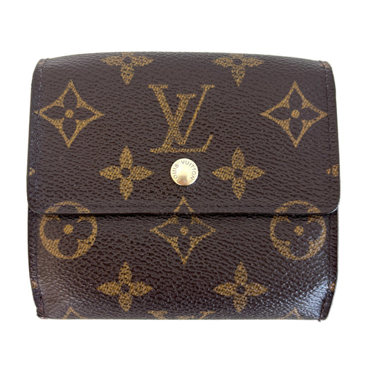 LOUIS VUITTON Monogram Canvas Elise Wallet Brown