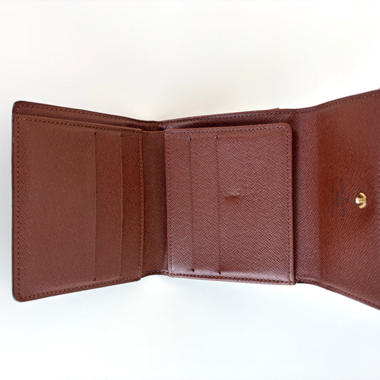 LOUIS VUITTON Monogram Canvas Elise Wallet Brown