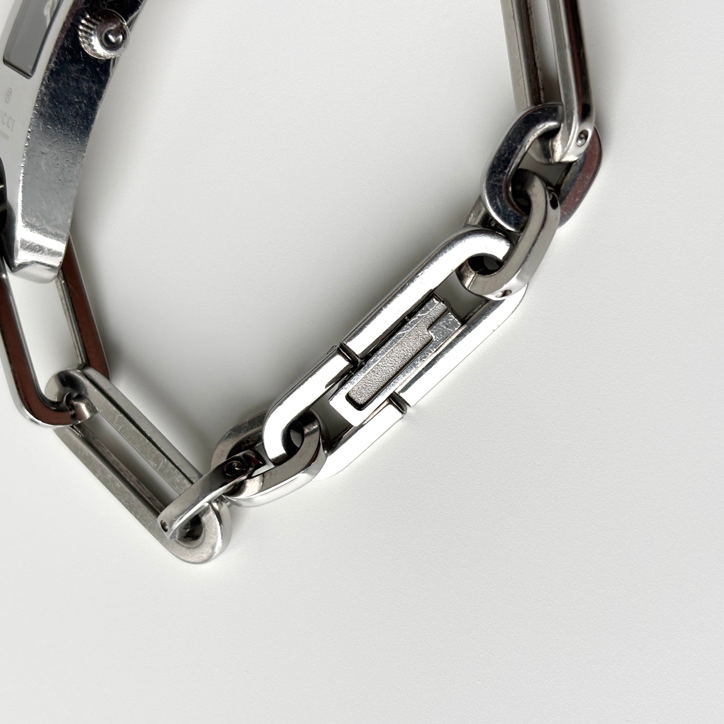 GUCCI 6100L Steel Watch Chain Bracelet Silver