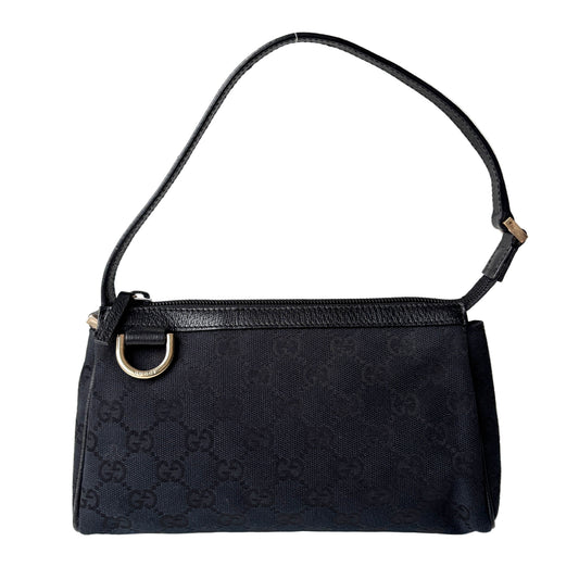 GUCCI Monogram Canvas Abbey Pochette Black