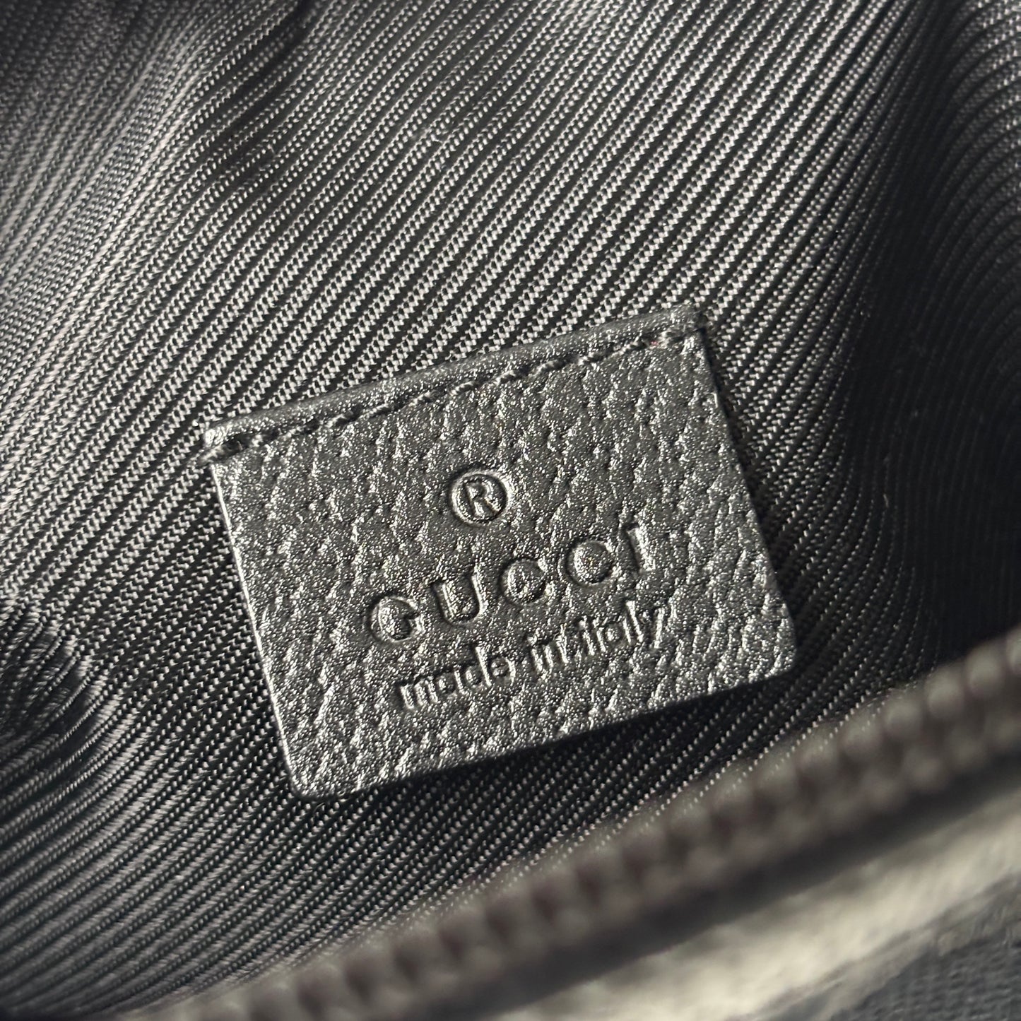 GUCCI Monogram Canvas Abbey Pochette Black