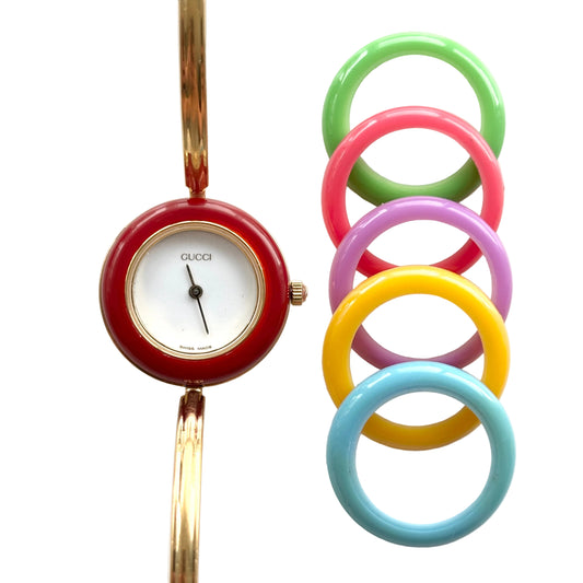 GUCCI Change Bezel Watch Bangle + 6 Bezels