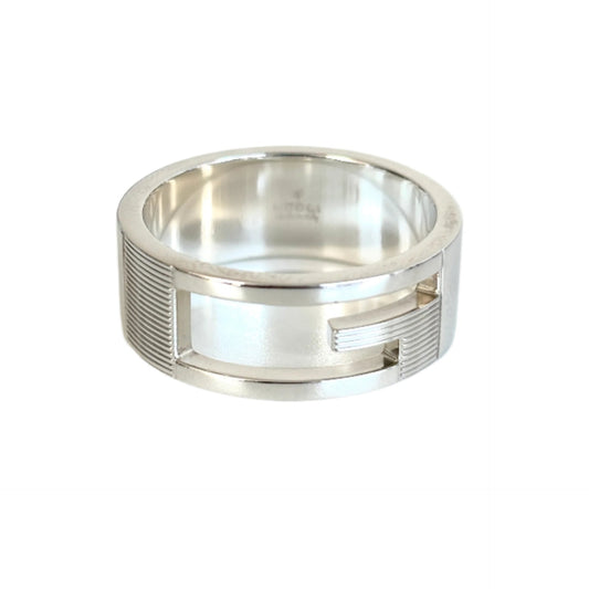 GUCCI "G" Silver Cutout Band Ring