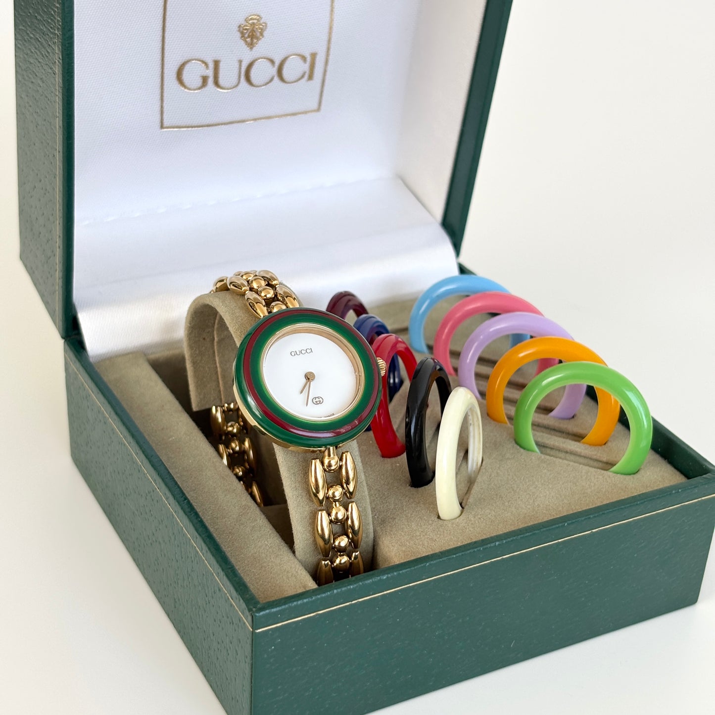 GUCCI Change Bezel Rice Link Multicolor Watch