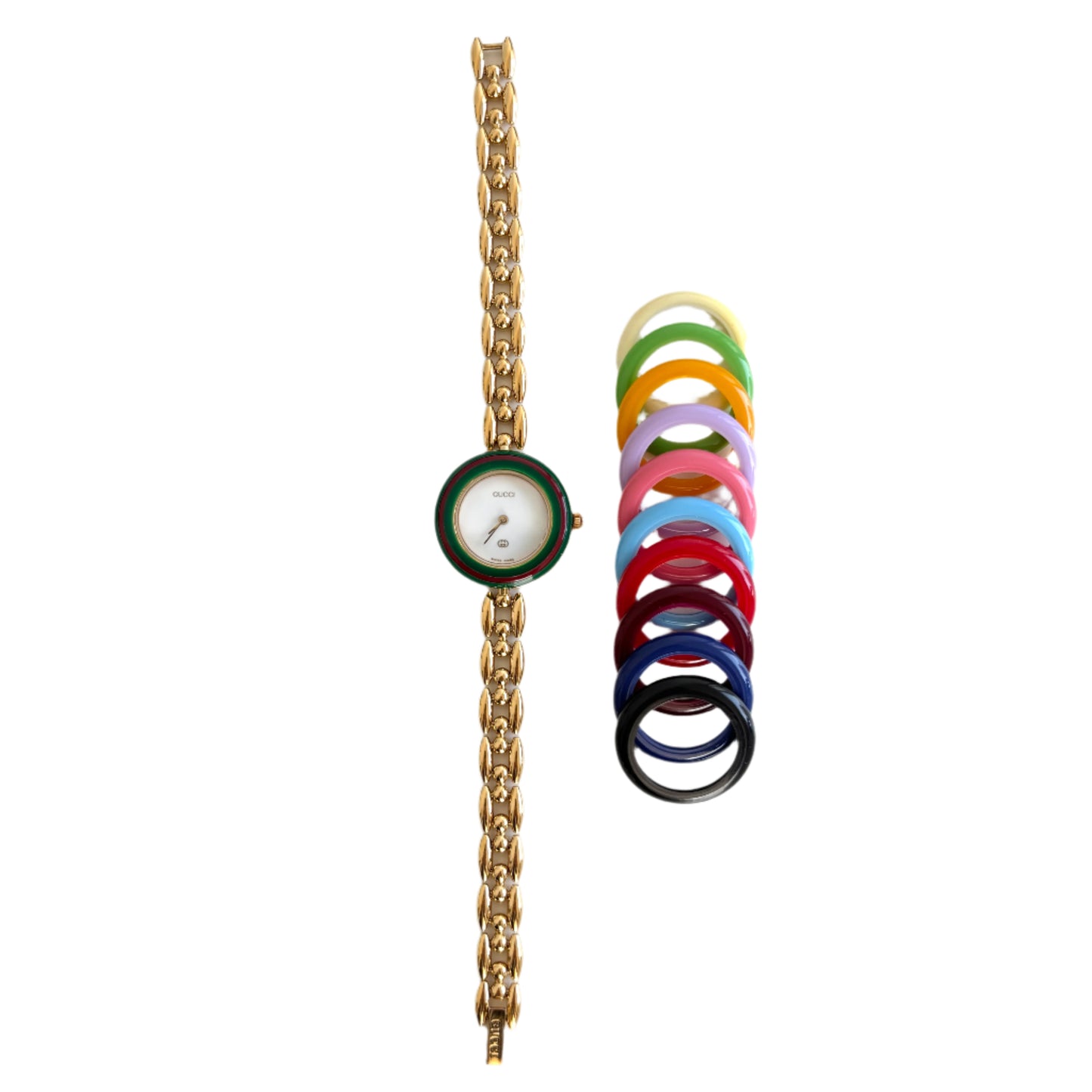 GUCCI Change Bezel Rice Link Multicolor Watch