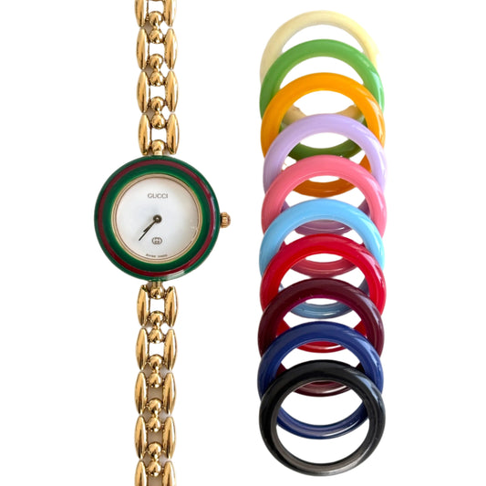 GUCCI Change Bezel Rice Link Multicolor Watch