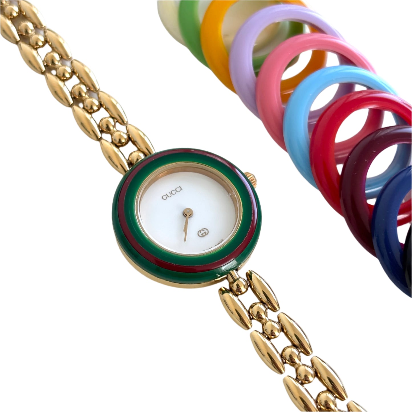 GUCCI Change Bezel Rice Link Multicolor Watch