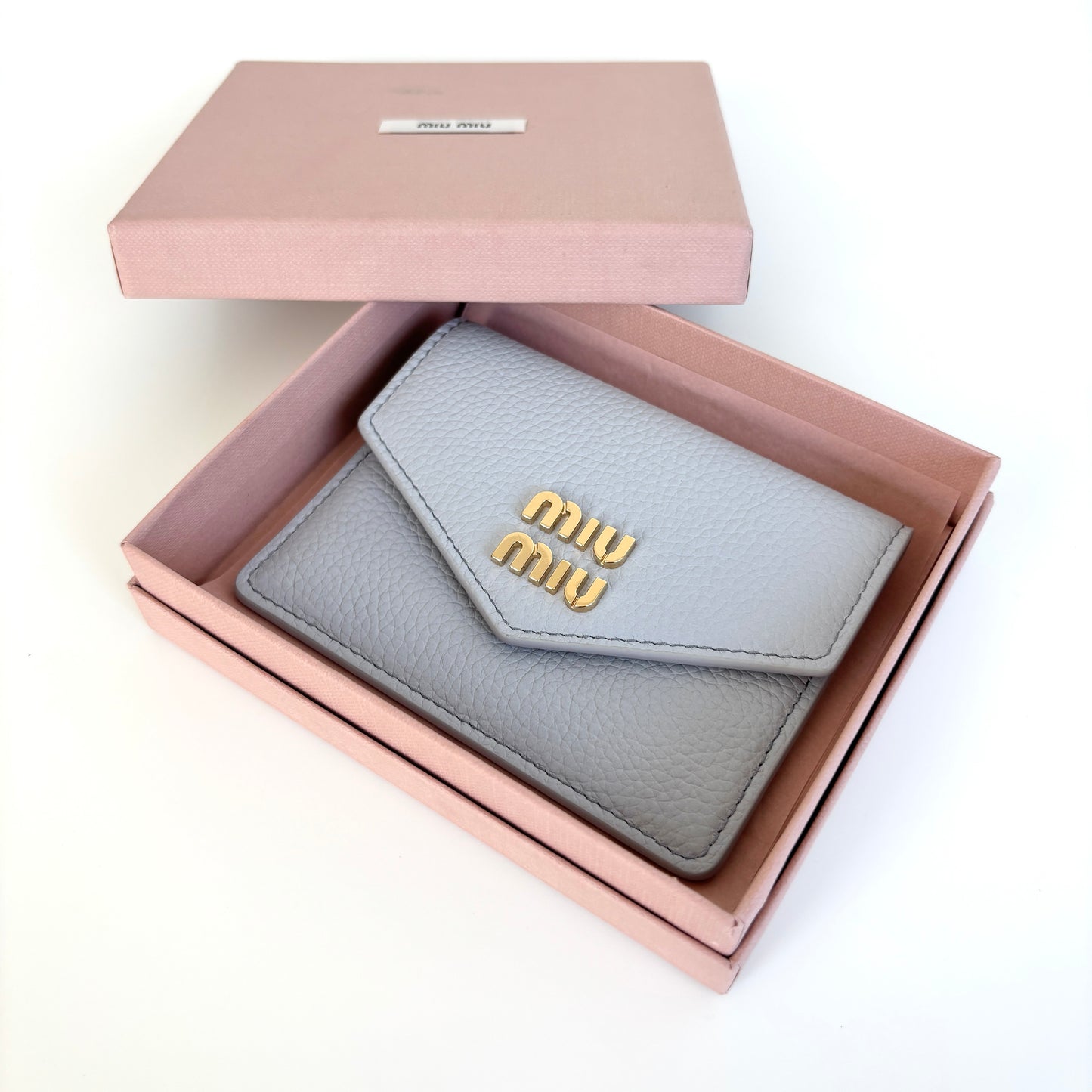 MIU MIU Leather Card Holder Blue