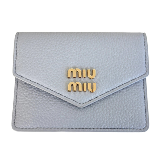 MIU MIU Leather Card Holder Blue