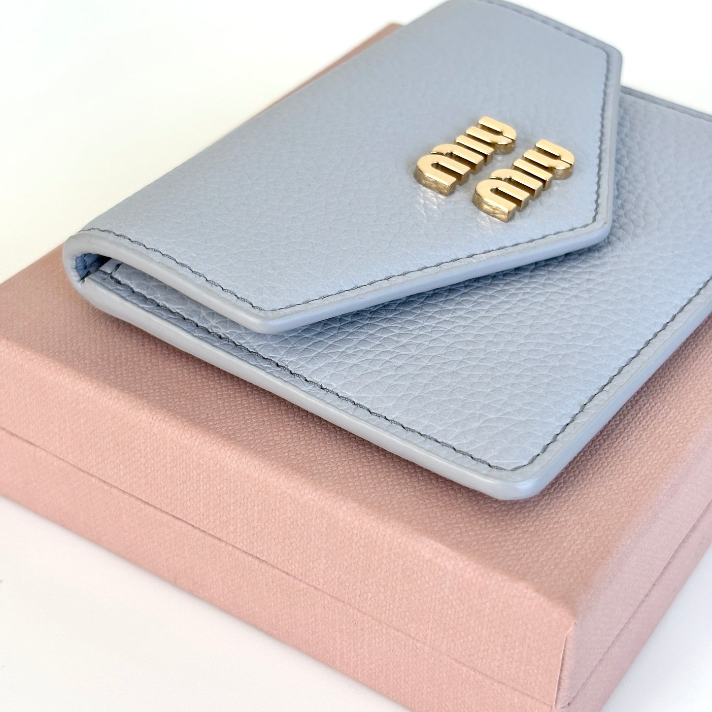 MIU MIU Leather Card Holder Blue