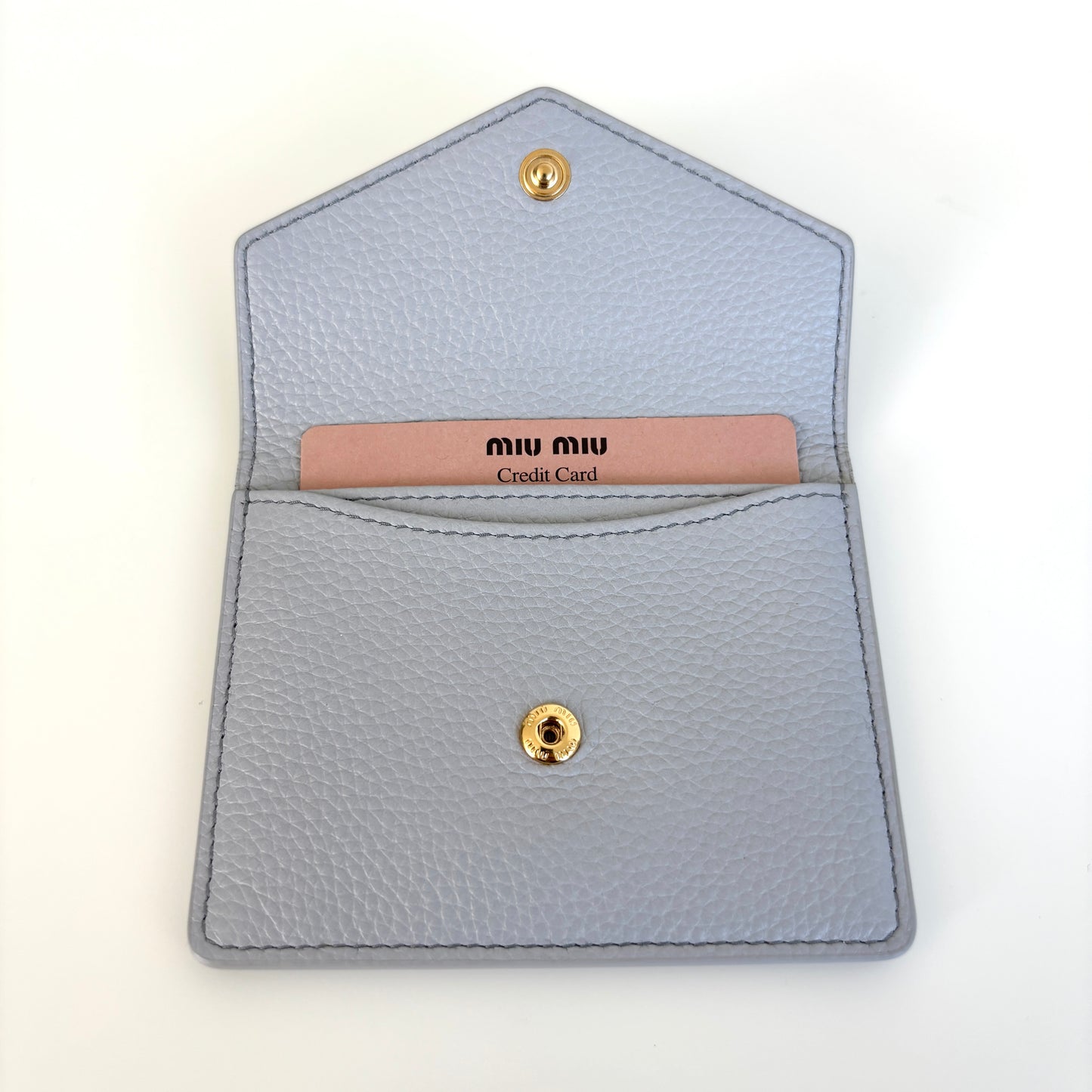 MIU MIU Leather Card Holder Blue