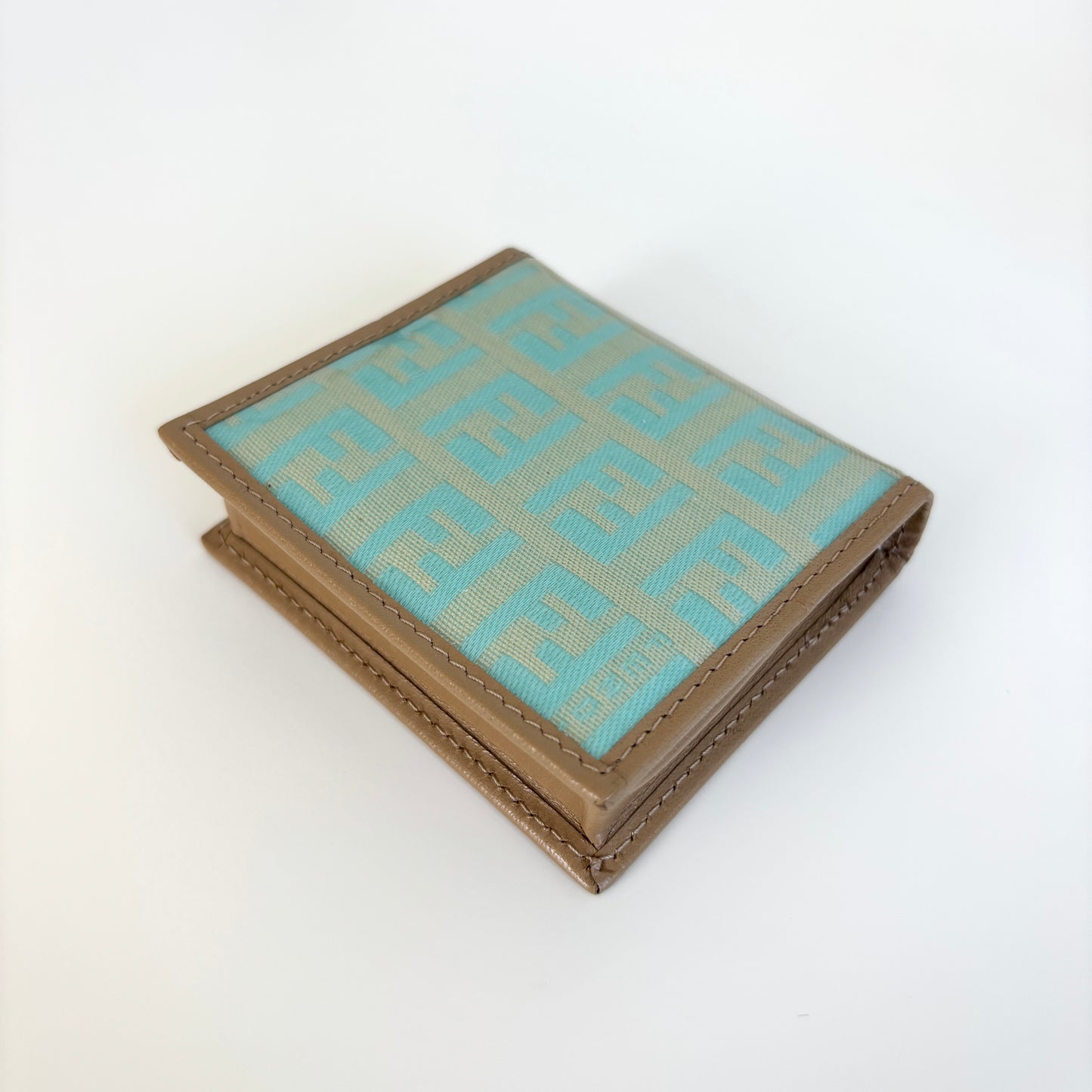 FENDI Zucchino Canvas Coin Purse Aqua
