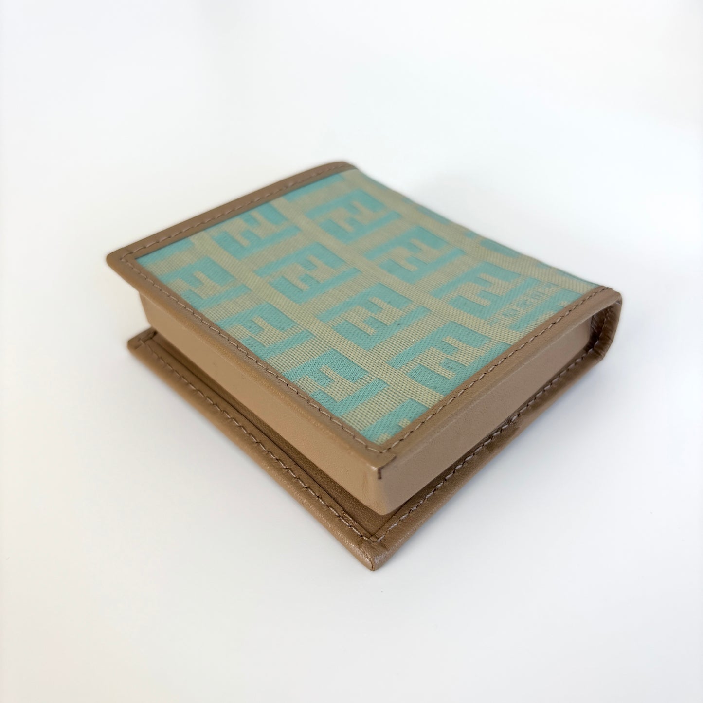 FENDI Zucchino Canvas Coin Purse Aqua