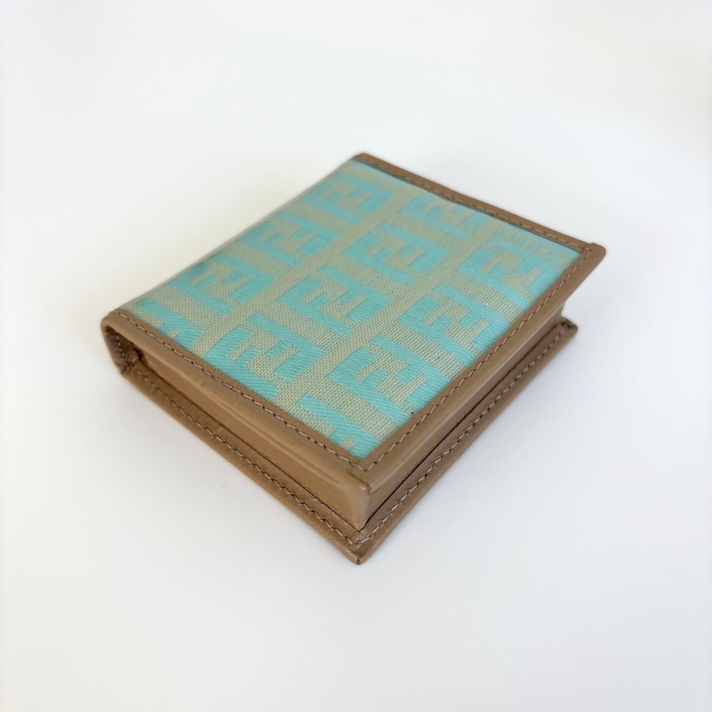 FENDI Zucchino Canvas Coin Purse Aqua