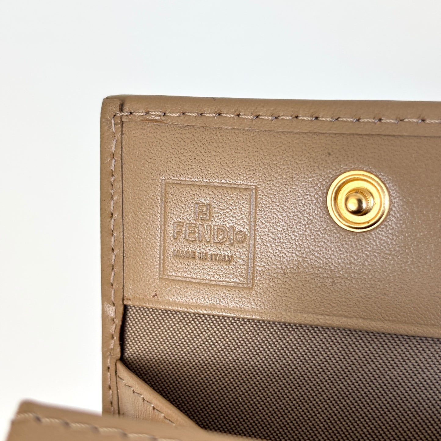FENDI Zucchino Canvas Coin Purse Aqua