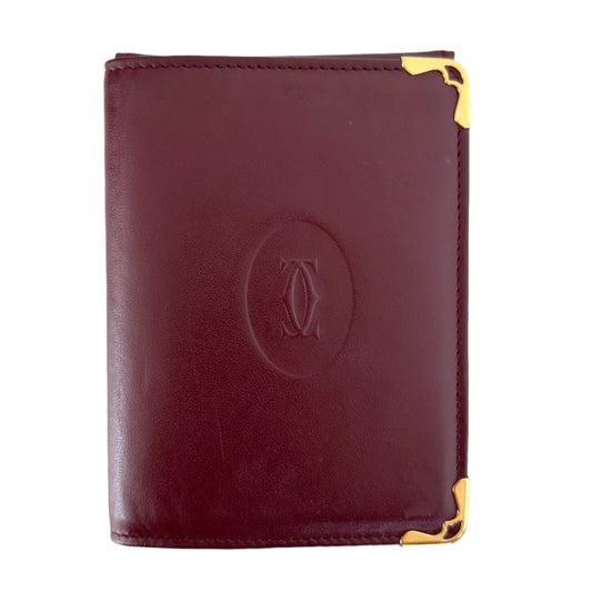 CARTIER Leather ID Wallet Burgundy