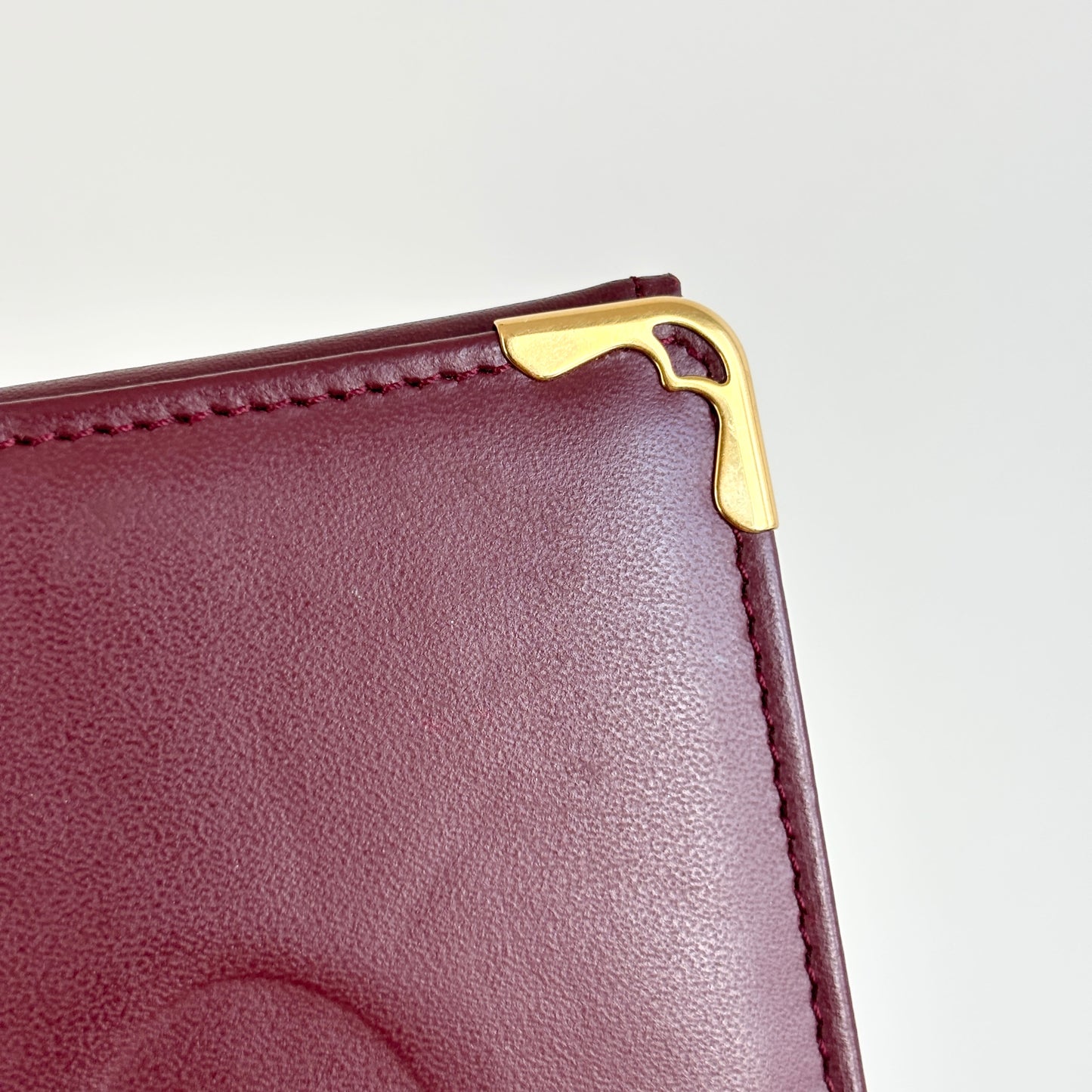 CARTIER Leather ID Wallet Burgundy