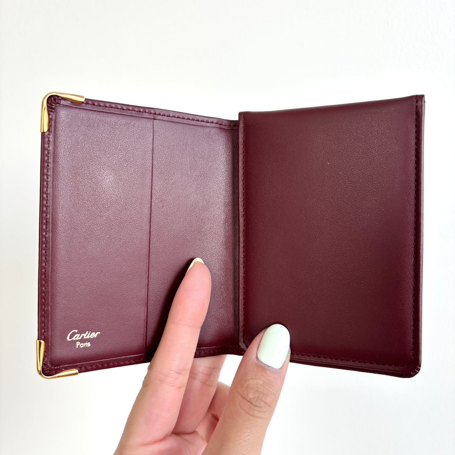CARTIER Leather ID Wallet Burgundy