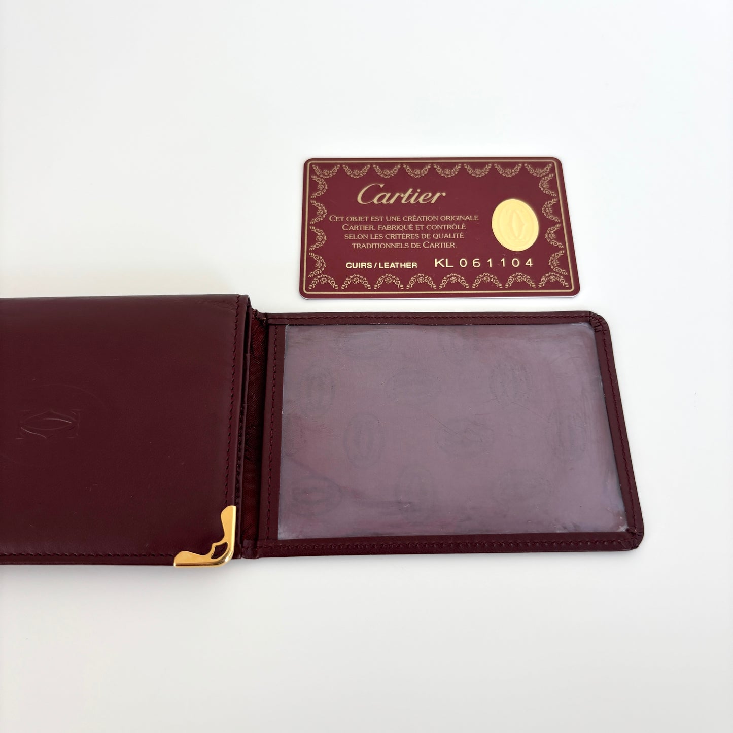 CARTIER Leather ID Wallet Burgundy