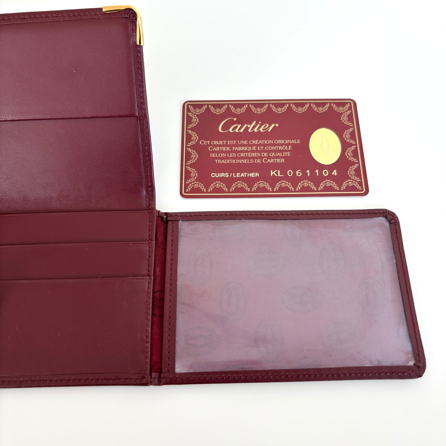 CARTIER Leather ID Wallet Burgundy