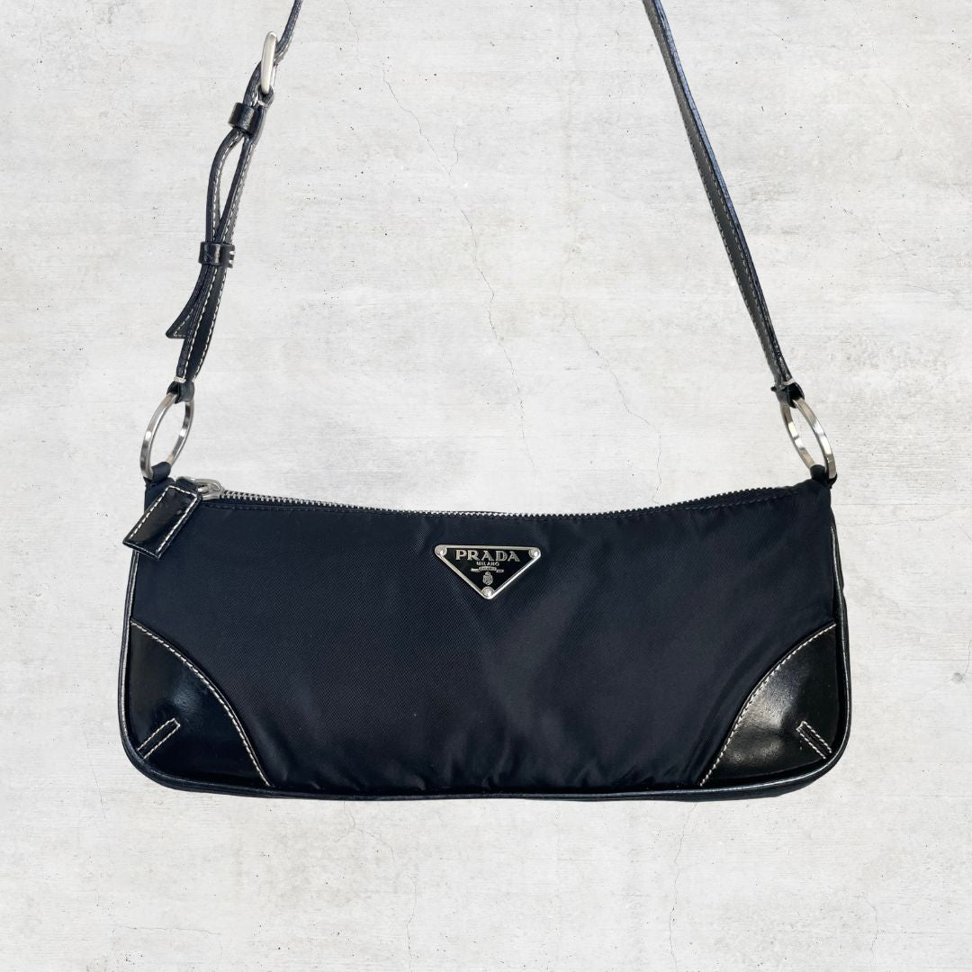 PRADA Tessuto Nylon & Leather Shoulder Bag – Finer Things Luxury Vintage