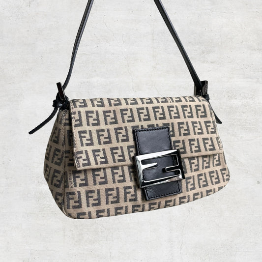 FENDI Zucchino Mini Baguette Bag