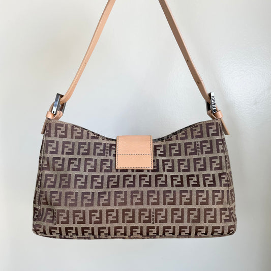 FENDI Zucchino Mini Croissant Baguette Bag