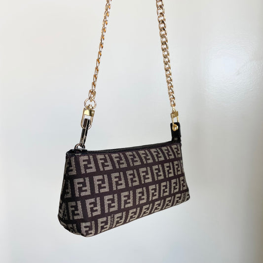 FENDI Zucchino Pouch with Chain