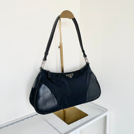 PRADA Tessuto Nylon & Leather Shoulder Bag