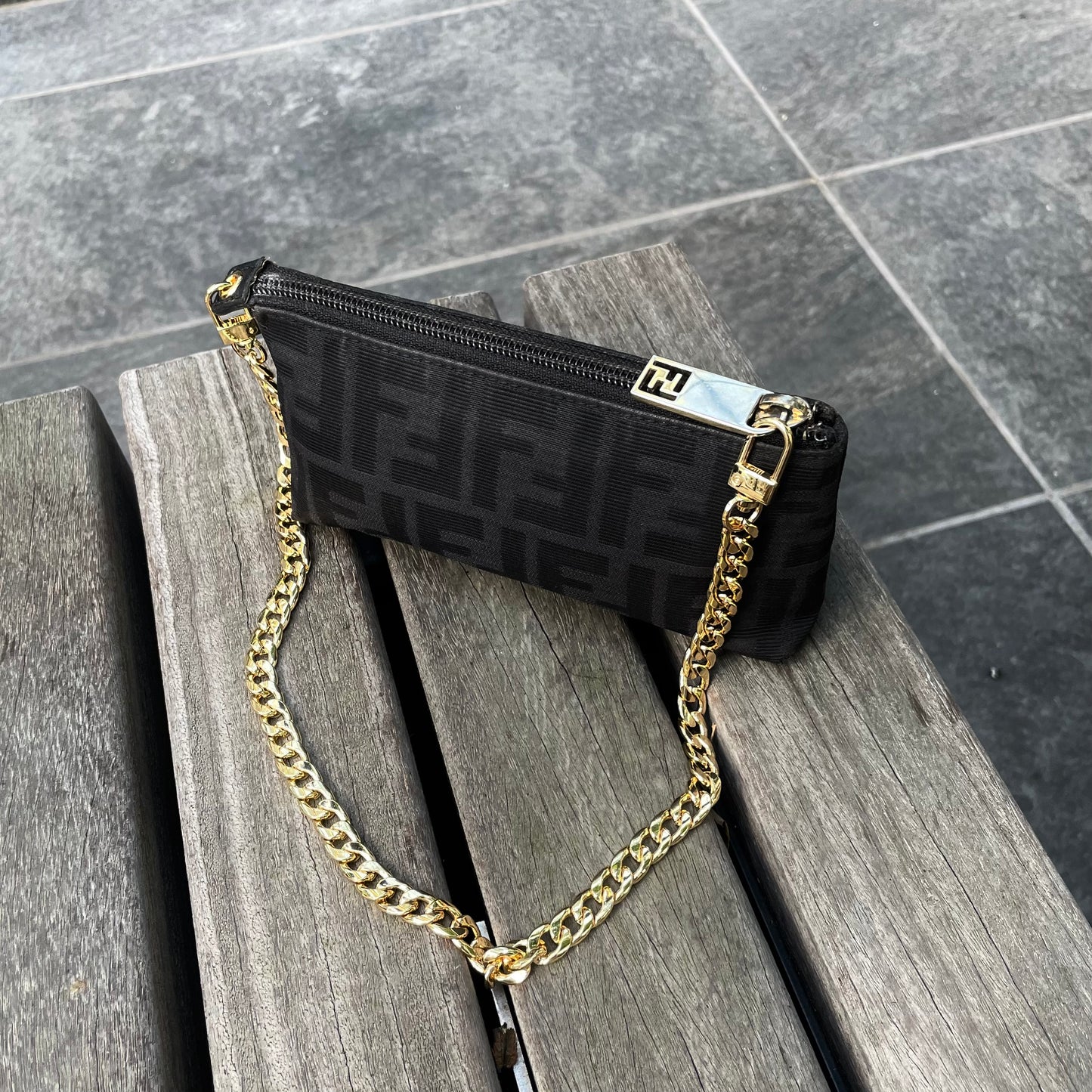 FENDI Zucca Pouch with Chain