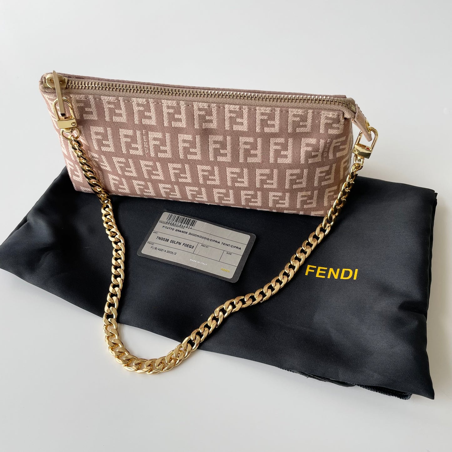 FENDI Zucchino Pouch with Chain