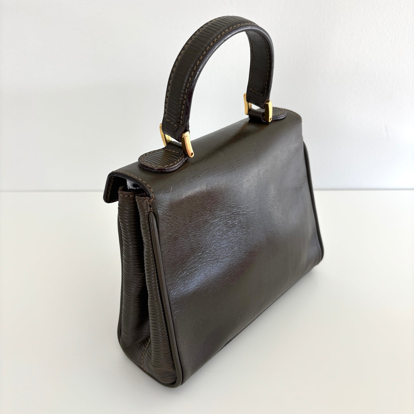 FENDI Leather Janus Mini Olive Green